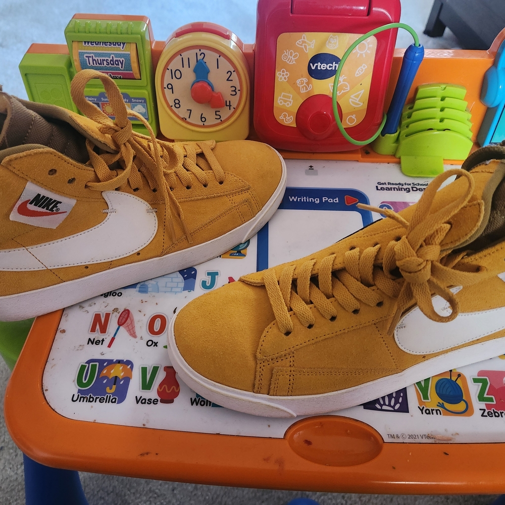 Women's Nike High-Top Blazer Sneakers - Yellow and Black